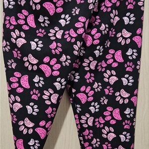 Pink Paw Print Winter Leggings